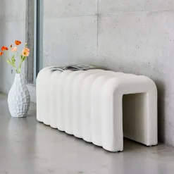 Banco, pie de cama contemporáneo de tela