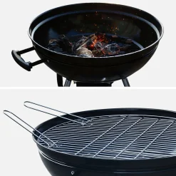 Barbacoa de carbón con chimenea de encendido