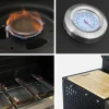 Barbacoa de gas con 4 quemadores, 1 fuego lateral, cocina exterior con estantes, termómetro y funda