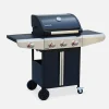 Barbacoa de gas con 3 quemadores con 1 quemador lateral