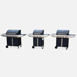 Barbacoa de gas con 3 quemadores con 1 quemador lateral