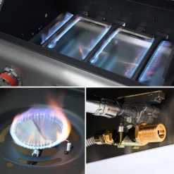 Barbacoa de gas con 3 quemadores con 1 quemador lateral