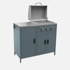 Barbacoa de gas con 3 quemadores, 3 puertas y termómetro
