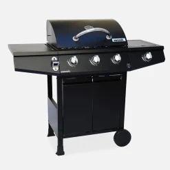 Barbacoa de gas con 3 quemadores y 1 quemador lateral