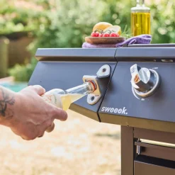 Barbacoa de gas con 3 quemadores y 1 quemador lateral