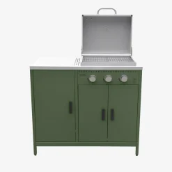 Barbacoa de gas con 3 quemadores, 3 puertas y termómetro