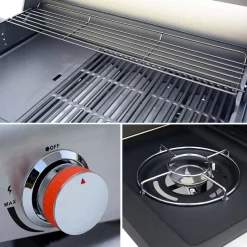 Barbacoa de gas de 7 quemadores con 1 quemador lateral