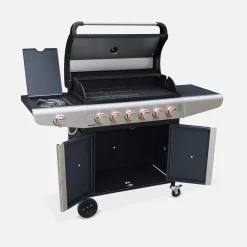 Barbacoa de gas de 7 quemadores con 1 quemador lateral