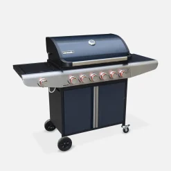 Barbacoa de gas de 7 quemadores con 1 quemador lateral