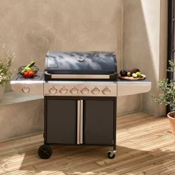 Barbacoa de gas de 7 quemadores con 1 quemador lateral