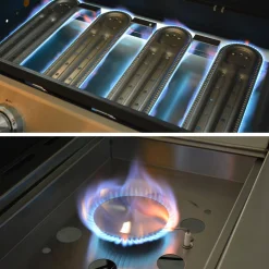 Barbacoa de gas de 5 quemadores con 1 quemador lateral