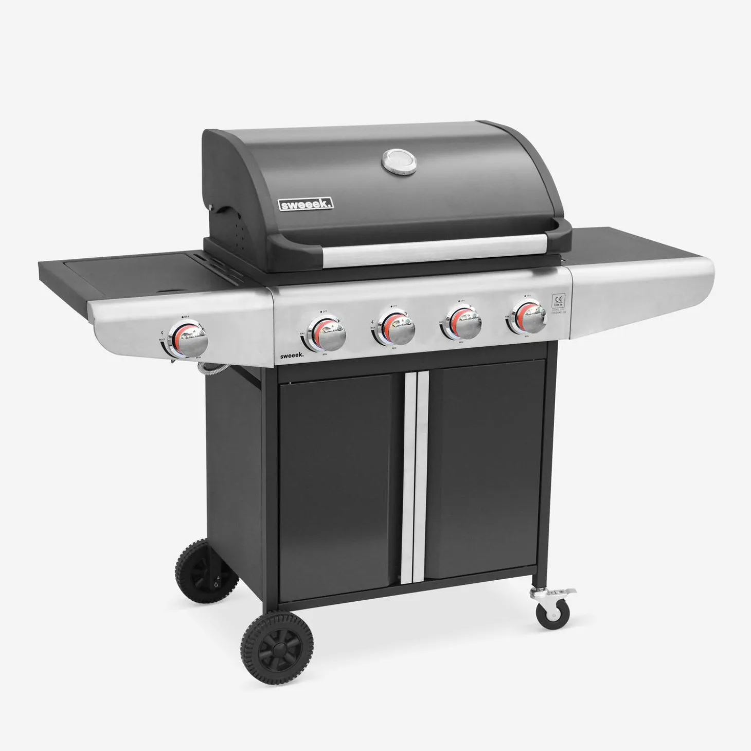 Barbacoa de gas de 5 quemadores con 1 quemador lateral