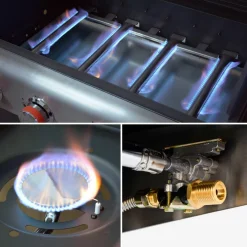 Barbacoa de gas de 5 quemadores con 1 quemador lateral