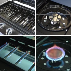 Barbacoa de gas de 5 quemadores con 1 quemador lateral