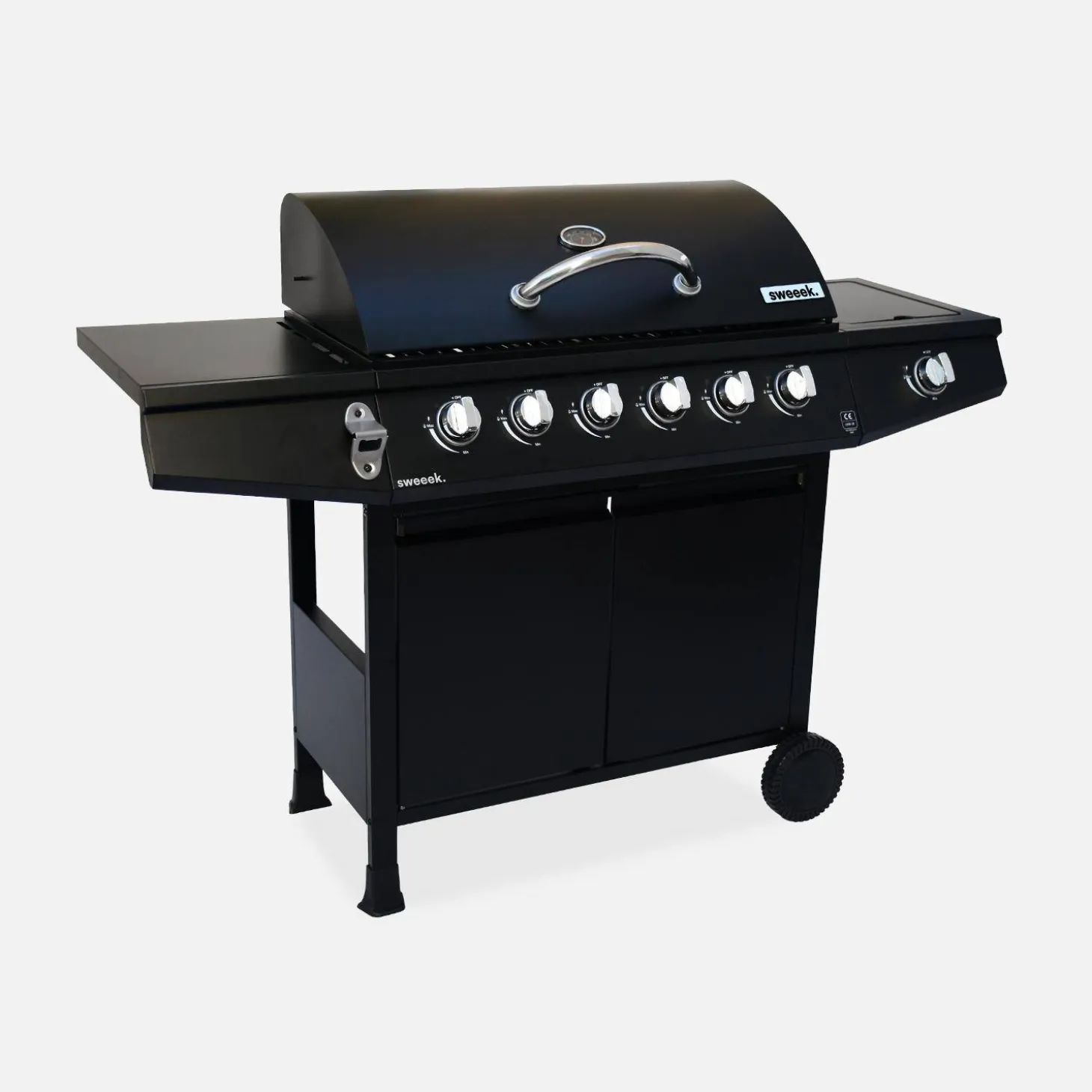 Barbacoa de gas de 7 quemadores con 1 quemador lateral