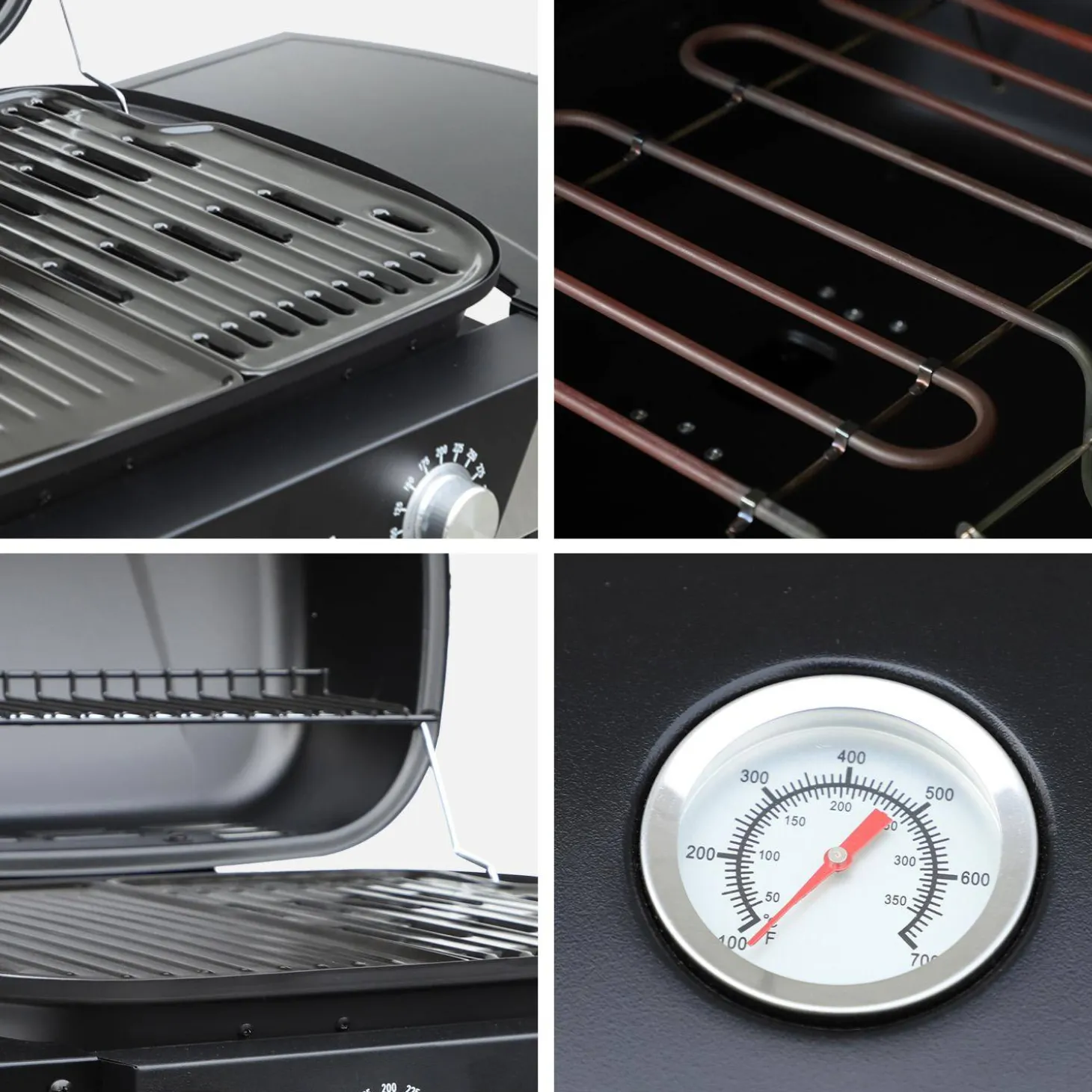 Barbacoa eléctrica de 2 quemadores, acero esmaltado