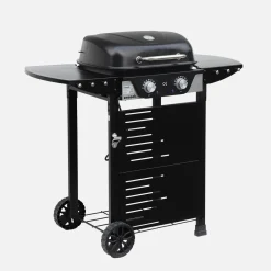 Barbacoa eléctrica de 2 quemadores, acero esmaltado