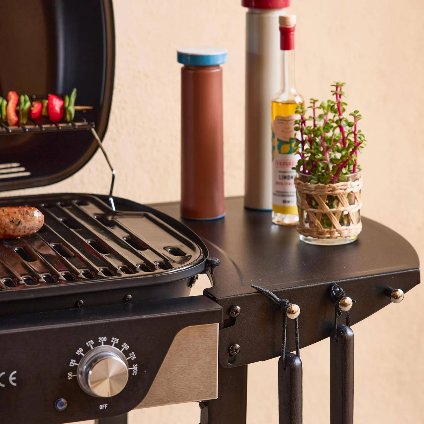 Barbacoa eléctrica de 2 quemadores, acero esmaltado