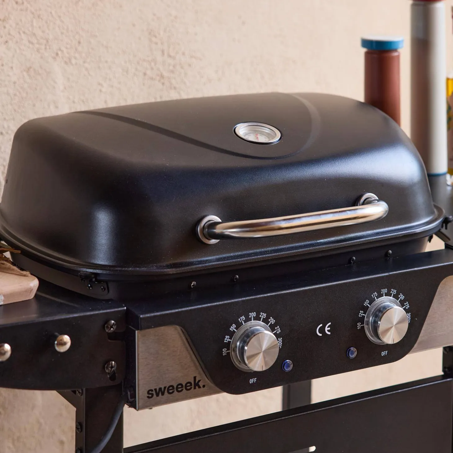 Barbacoa eléctrica de 2 quemadores, acero esmaltado