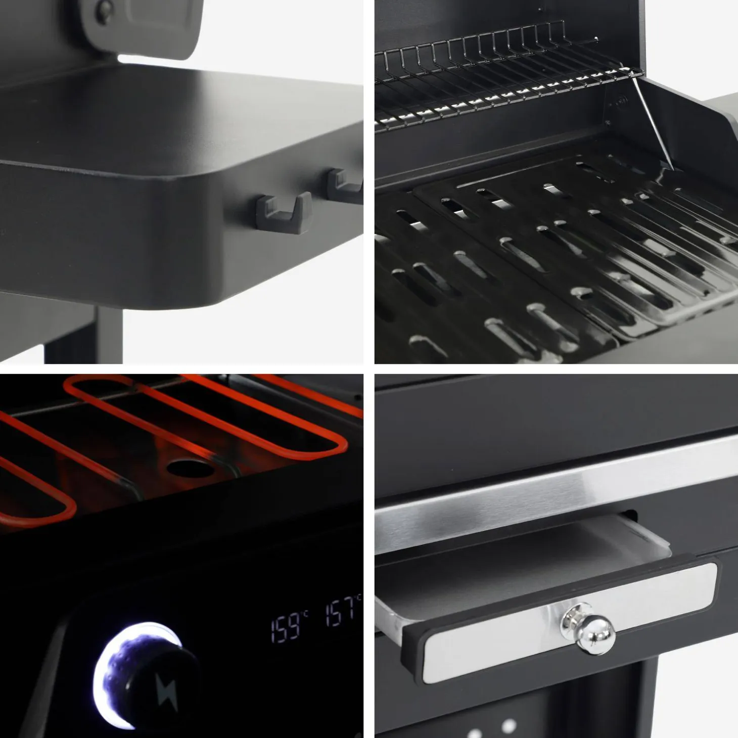 Barbacoa eléctrica de acero esmaltado 2 quemadores 2300 W