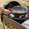 Barbacoa redonda de carbón de acero esmaltado con carrito, Ø53cm