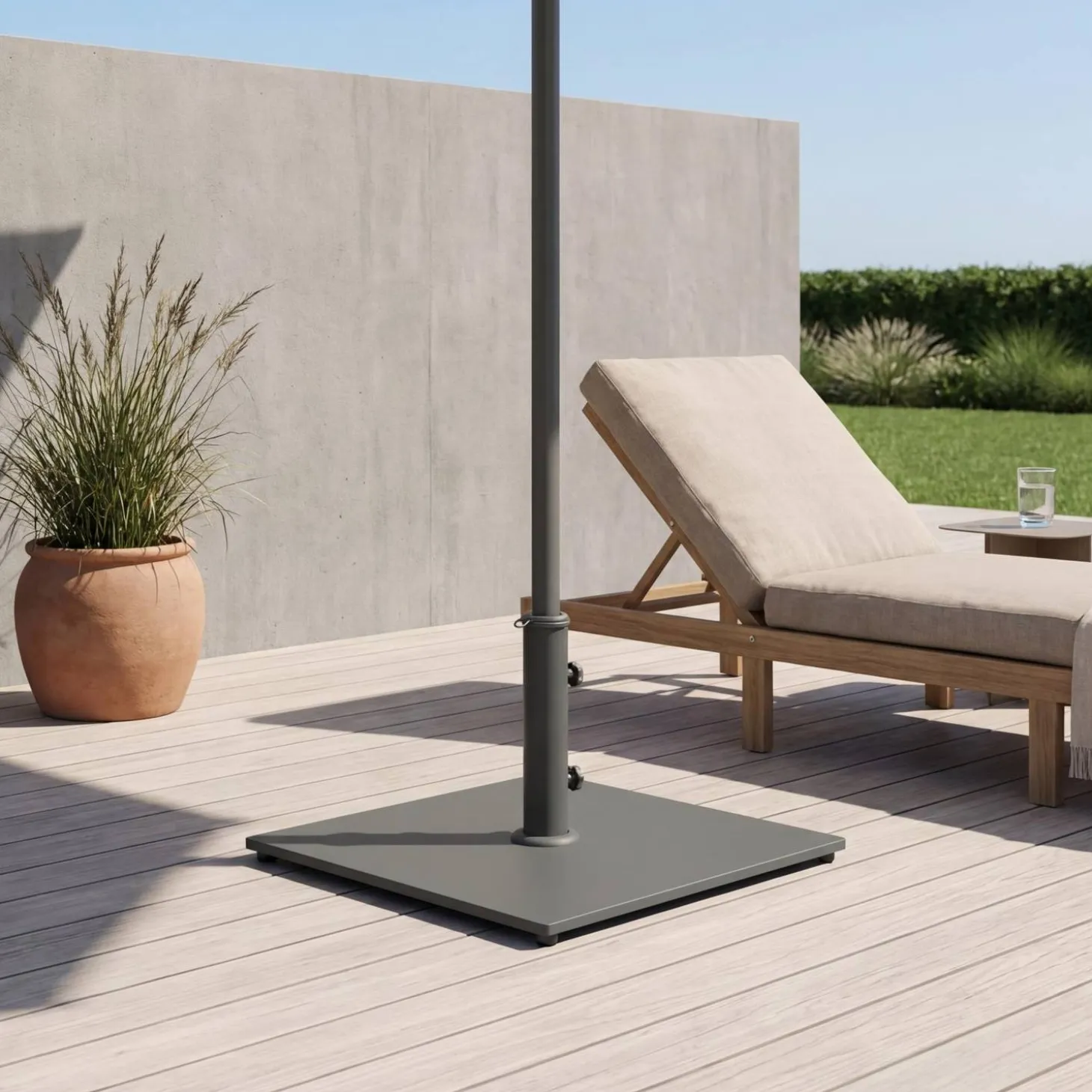 Base cuadrada para parasol de mástil central