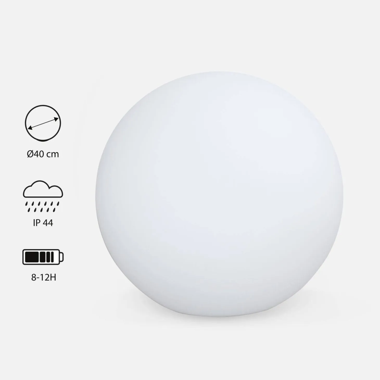 Bola luminosa LED con pilas para interior/exterior