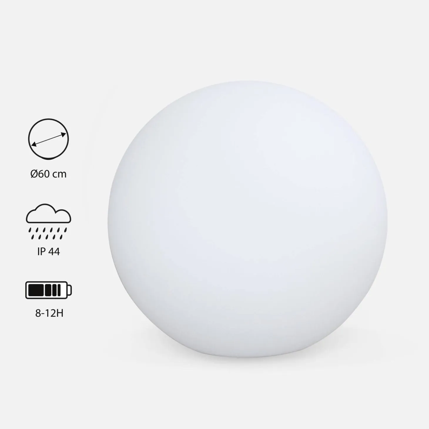 Bola luminosa LED con pilas para interior/exterior