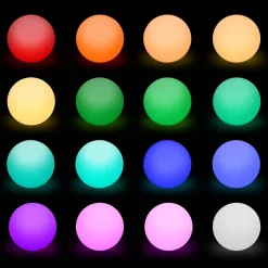 Bola luminosa LED inalámbrica, interior/exterior, 16 colores