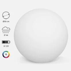 Bola luminosa LED inalámbrica, interior/exterior, 16 colores