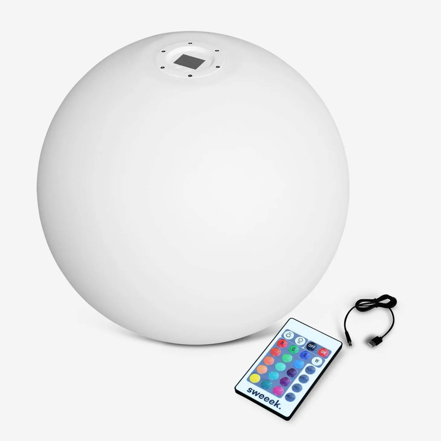 Bola luminosa LED inalámbrica, interior/exterior, 16 colores