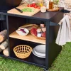 Brasero barbacoa 80cm + carrito con espacios de almacenamiento