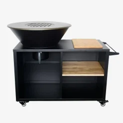 Brasero barbacoa 80cm + carrito con espacios de almacenamiento