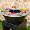 Braséro con parrilla de cocción y almacenamiento de leña, 81.5cm