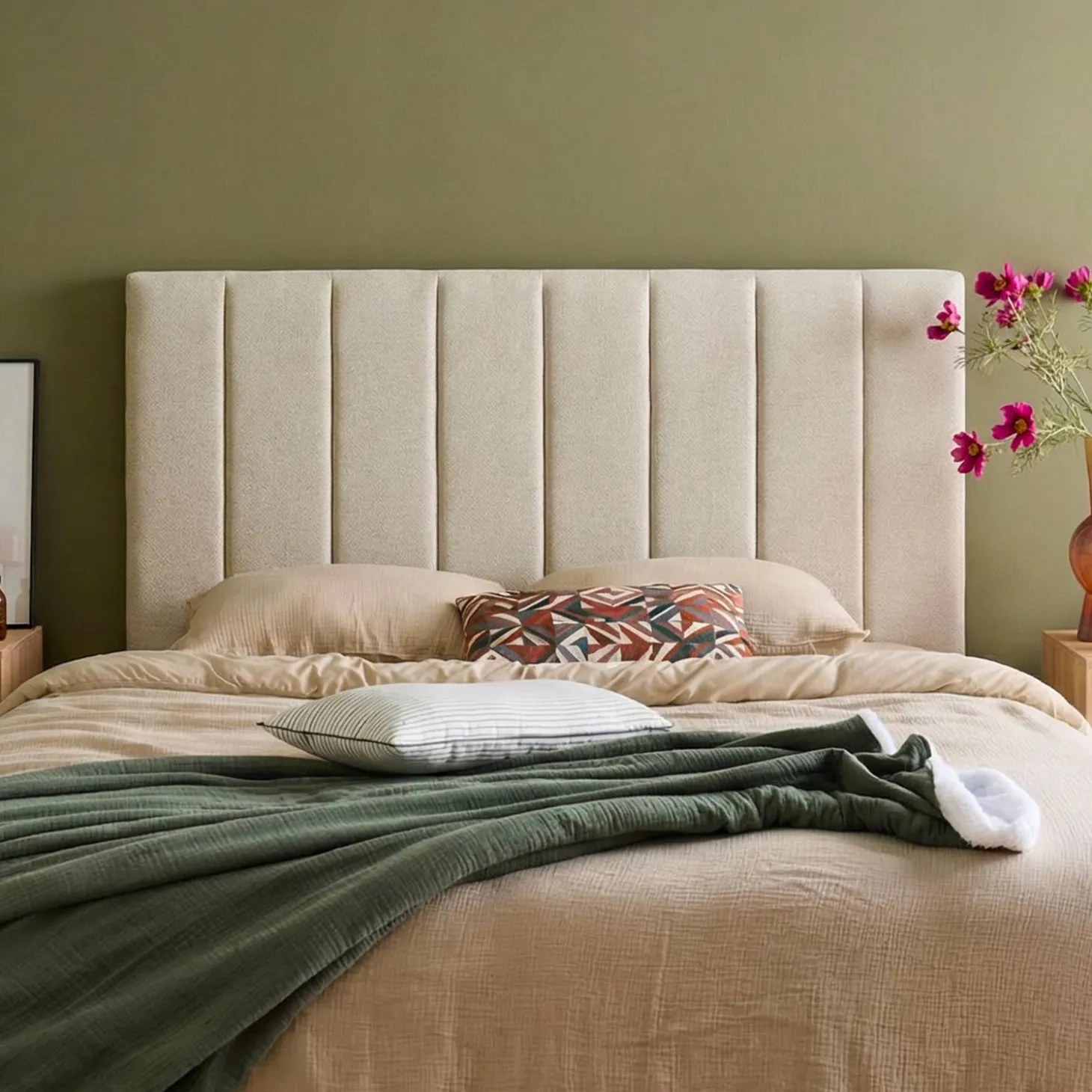 Cabecero de cama revestimiento tela, 150cm
