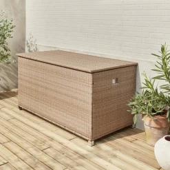 Caja de jardín de resina tejida de 790L