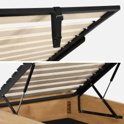Cama con cajón y somier de láminas 90x190cm, decoración madera