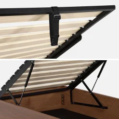 Cama con cajón y somier de láminas 90x190cm, decoración madera