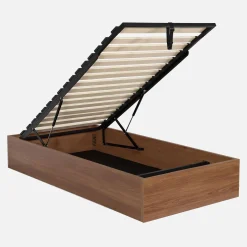 Cama con cajón y somier de láminas 90x190cm, decoración madera