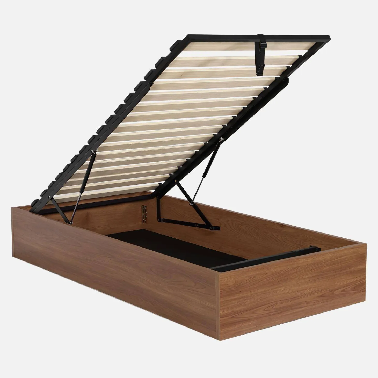 Cama con cajón y somier de láminas 90x190cm, decoración madera