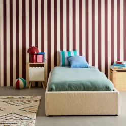Cama con somier abatible, acabado borreguito