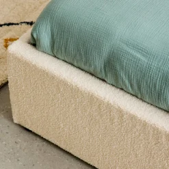 Cama con somier abatible, acabado borreguito