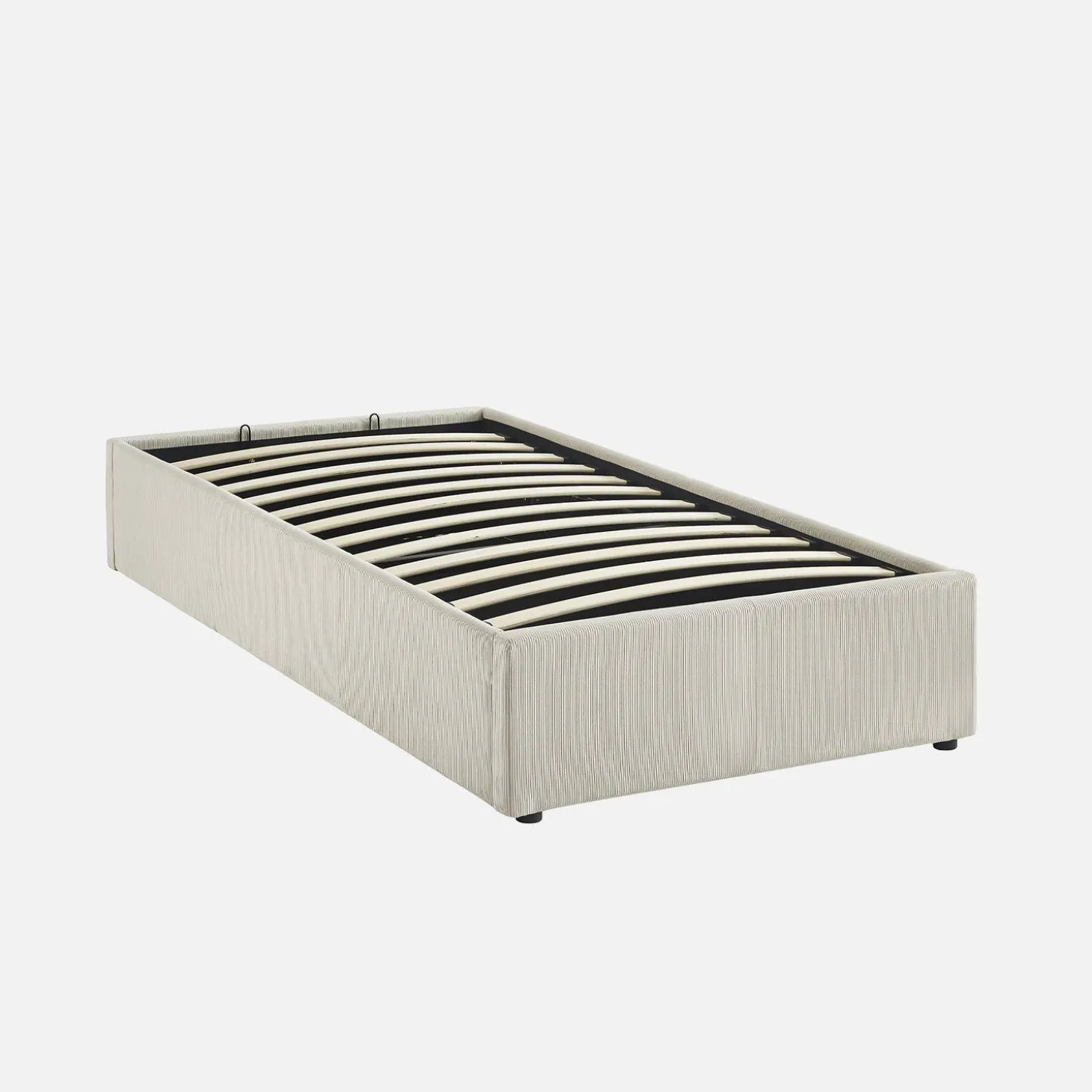 Cama con somier abatible 90x190cm, acabado en pana fina