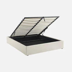 Cama con somier abatible, acabado borreguito