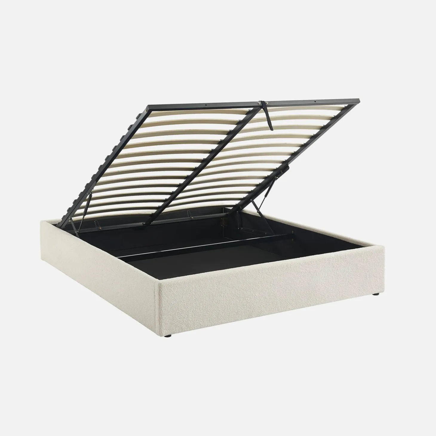 Cama con somier abatible, acabado borreguito