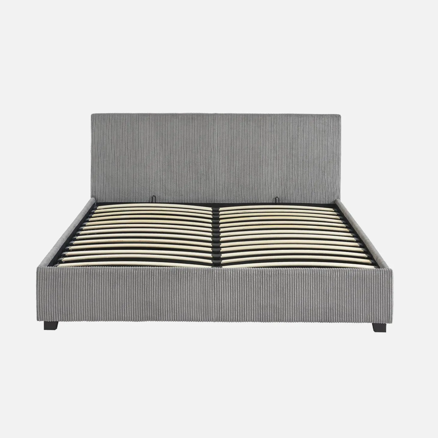 Cama con somier abatible y cabecero 160x200cm, acabado en pana fina