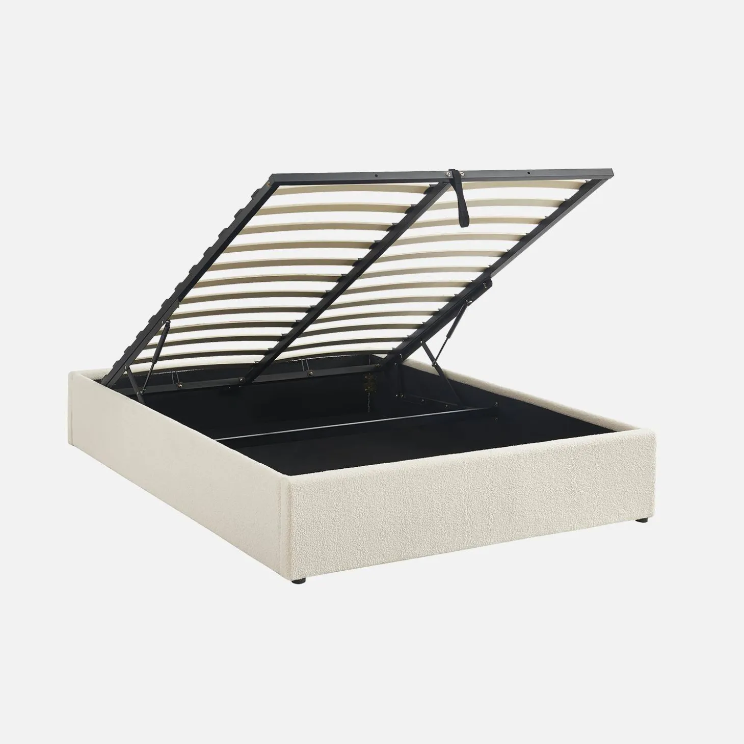 Cama con somier abatible, acabado borreguito