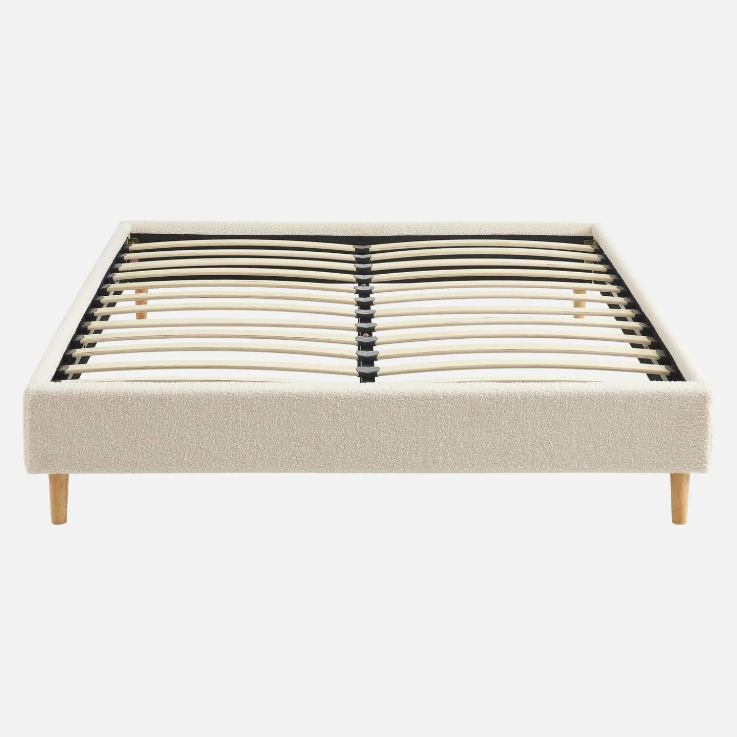 Cama con somier, acabado borreguito