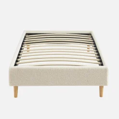 Cama con somier, acabado borreguito