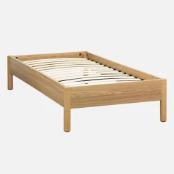 Cama con somier de láminas 90x190cm decoración madera